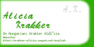 alicia krakker business card